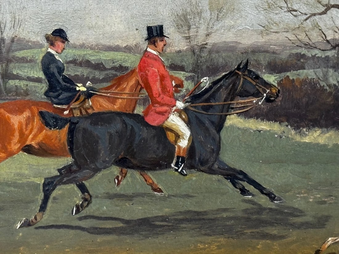 Victorian Oil Painting C1880 Full Cry (The Berkeley Hunt) By Charles Faulkner - 14