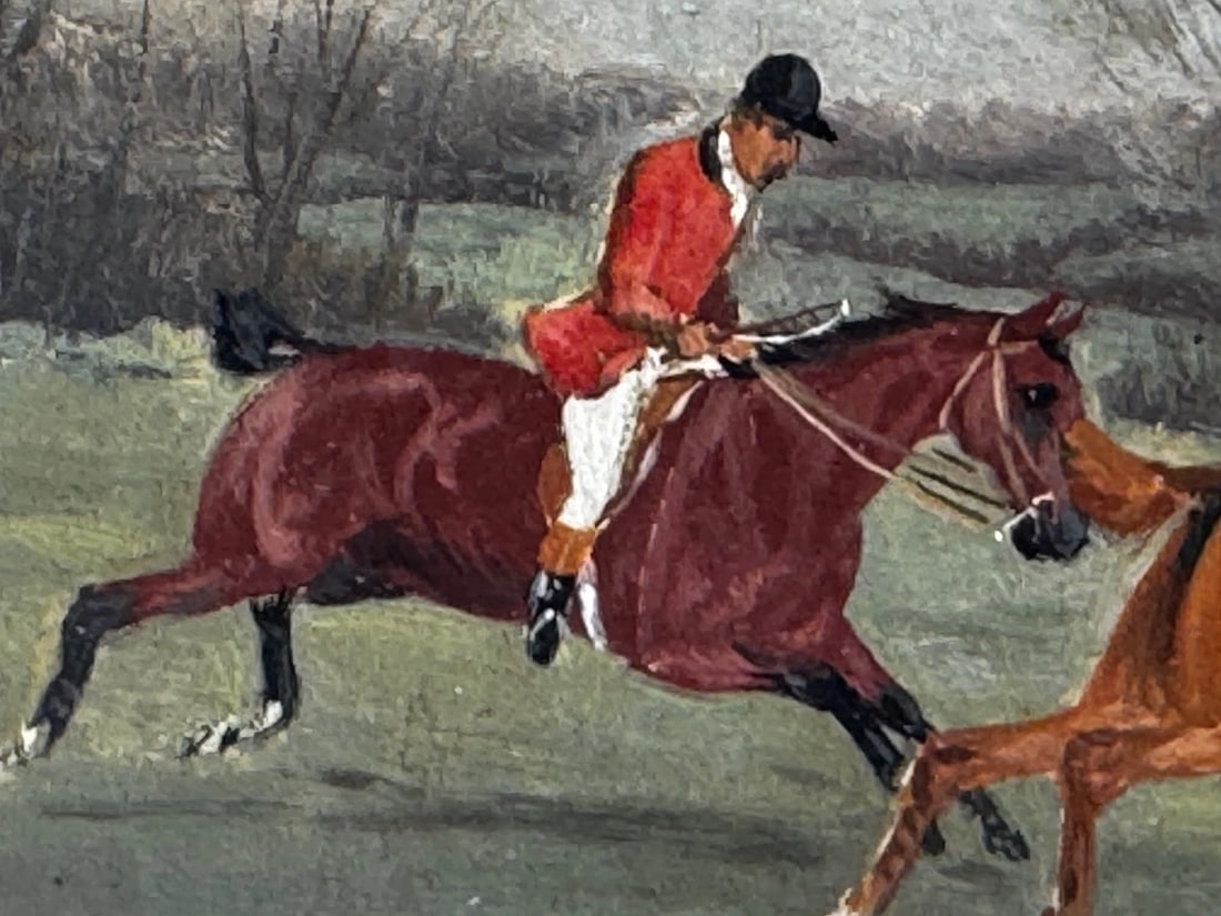 Victorian Oil Painting C1880 Full Cry (The Berkeley Hunt) By Charles Faulkner - 17