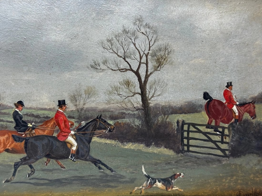Victorian Oil Painting C1880 Full Cry (The Berkeley Hunt) By Charles Faulkner - 3
