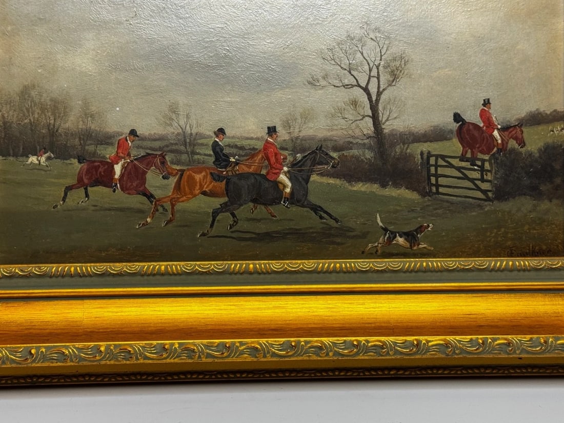 Victorian Oil Painting C1880 Full Cry (The Berkeley Hunt) By Charles Faulkner - 9