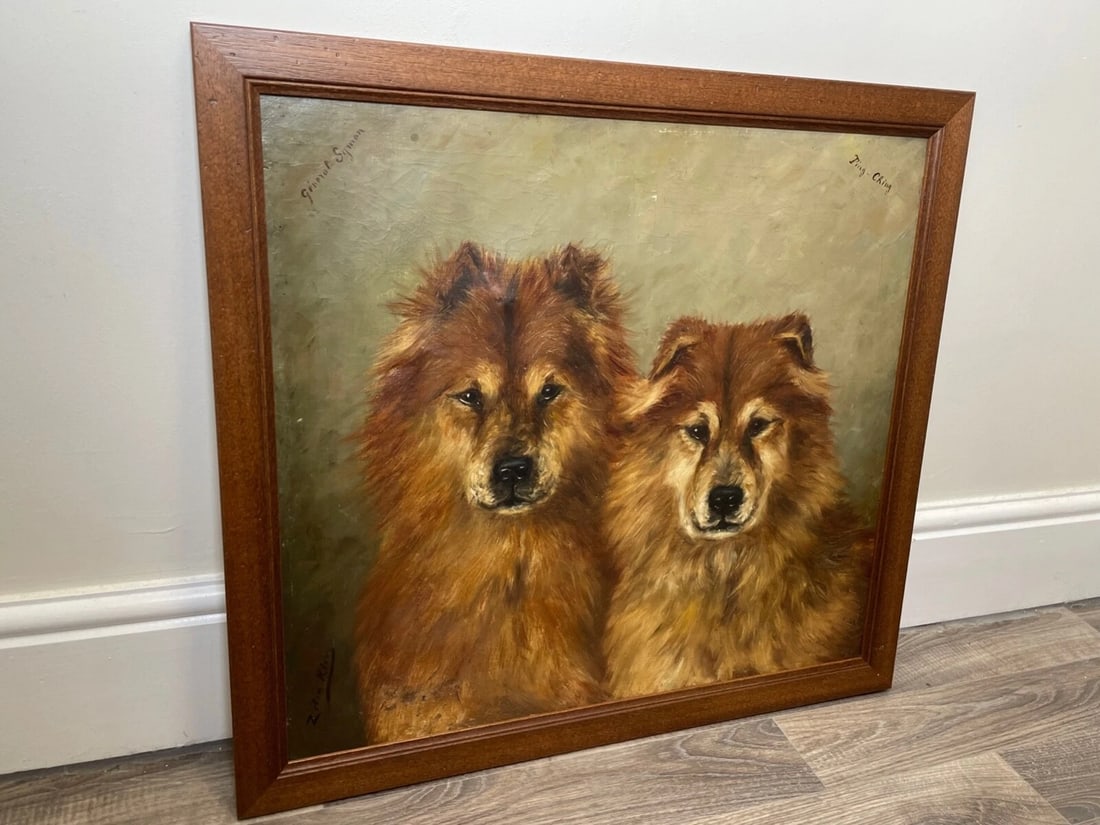 Painting Général Symon & Ping-Ching Two Chinese Chow Chow Dogs By Zilia Klias - 20