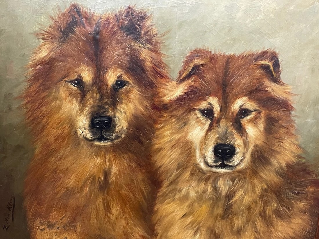 Painting Général Symon & Ping-Ching Two Chinese Chow Chow Dogs By Zilia Klias - 3