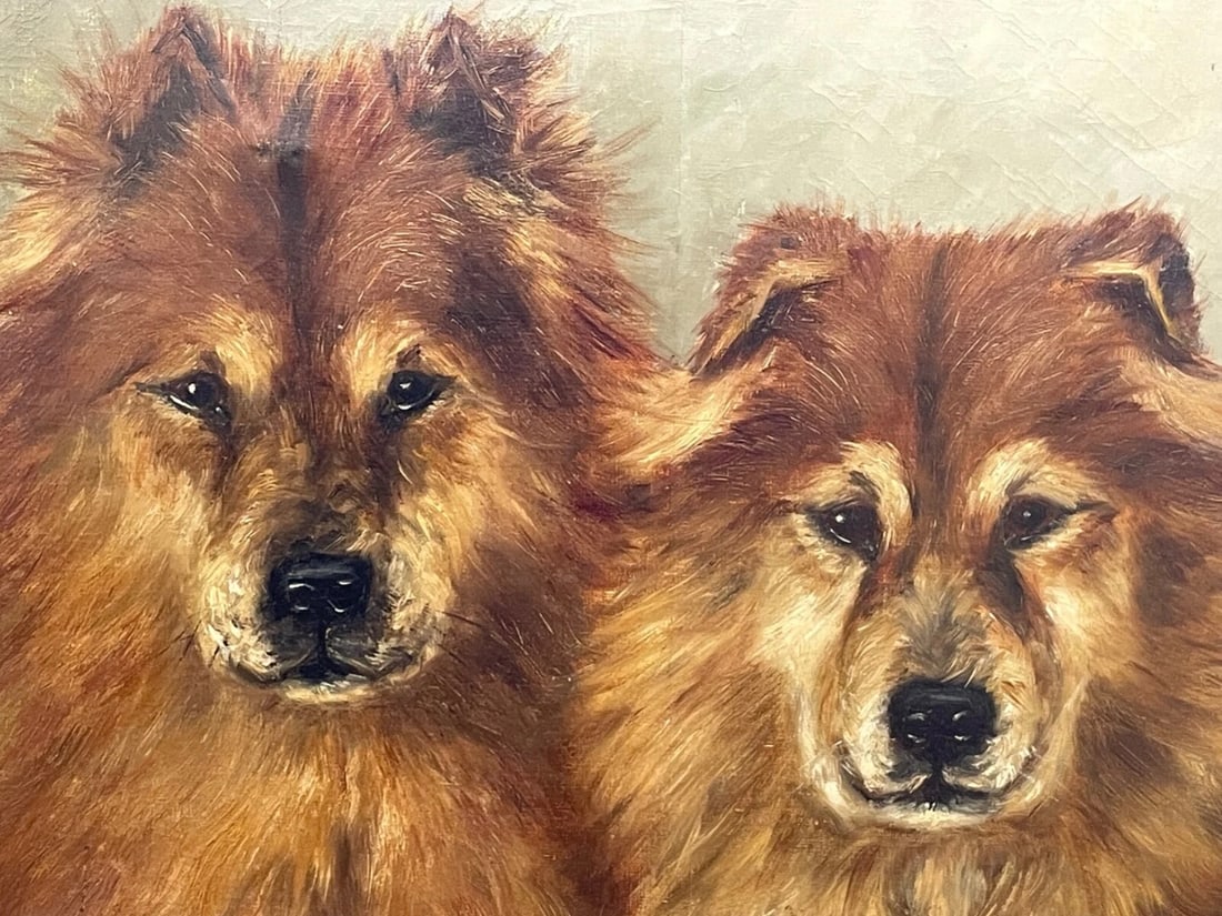 Painting Général Symon & Ping-Ching Two Chinese Chow Chow Dogs By Zilia Klias - 7