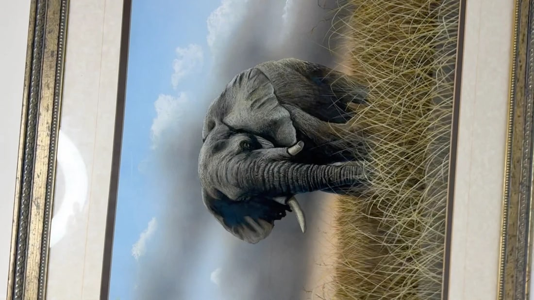 Painting Bull Elephant Ready To Charge Kruger National Park After David Shepherd - 2