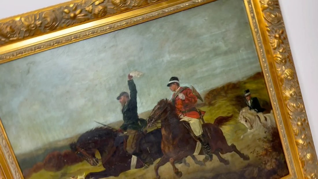 19th Century Oil Painting Huntsman In Hot Pursuit by Guillaume Urban Régamey - 2