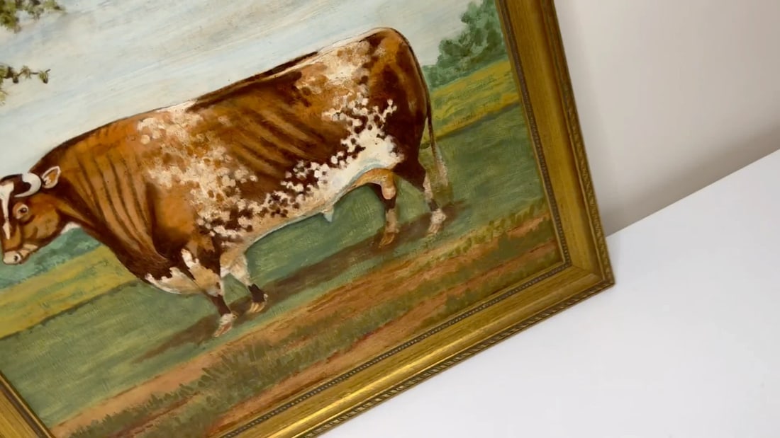 19th Century Oil Painting Prized Shorthorn Bull in the Manner of William Ward - 2