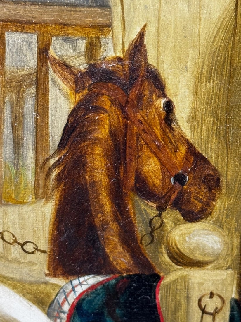 Oil Painting The Hunting Stud In the Manner of John Frederick Herring Snr C1900 - 19