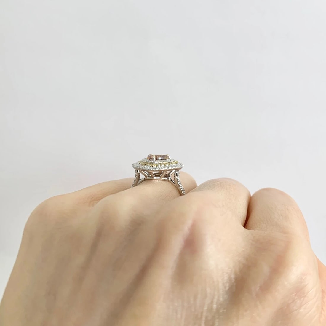GIA Fancy Brown Orange Yellow Heart Diamond Halo Ring 18K White Gold 1.92 CTW - 5