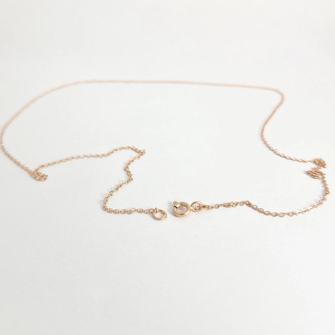 Long Thin Curb Chain Necklace 14K Rose Gold, 24 Inches, 1.6 mm, 2.55 Grams - 6