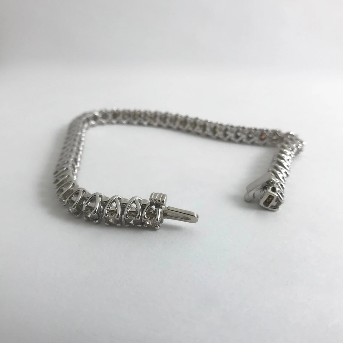 Round Diamond Tennis Bracelet 14K White Gold, 7 Inches, 7.20 CTW, 18.35 Grams - 8