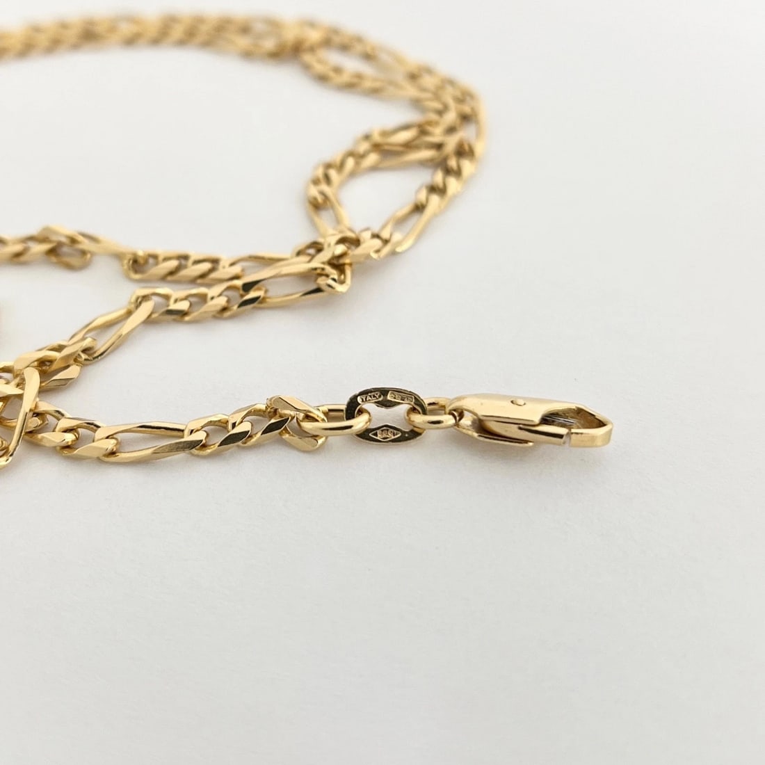 Italian Long Figaro Chain Necklace 14K Yellow Gold, 24 Inches, 3 mm, 14.37 Grams - 7