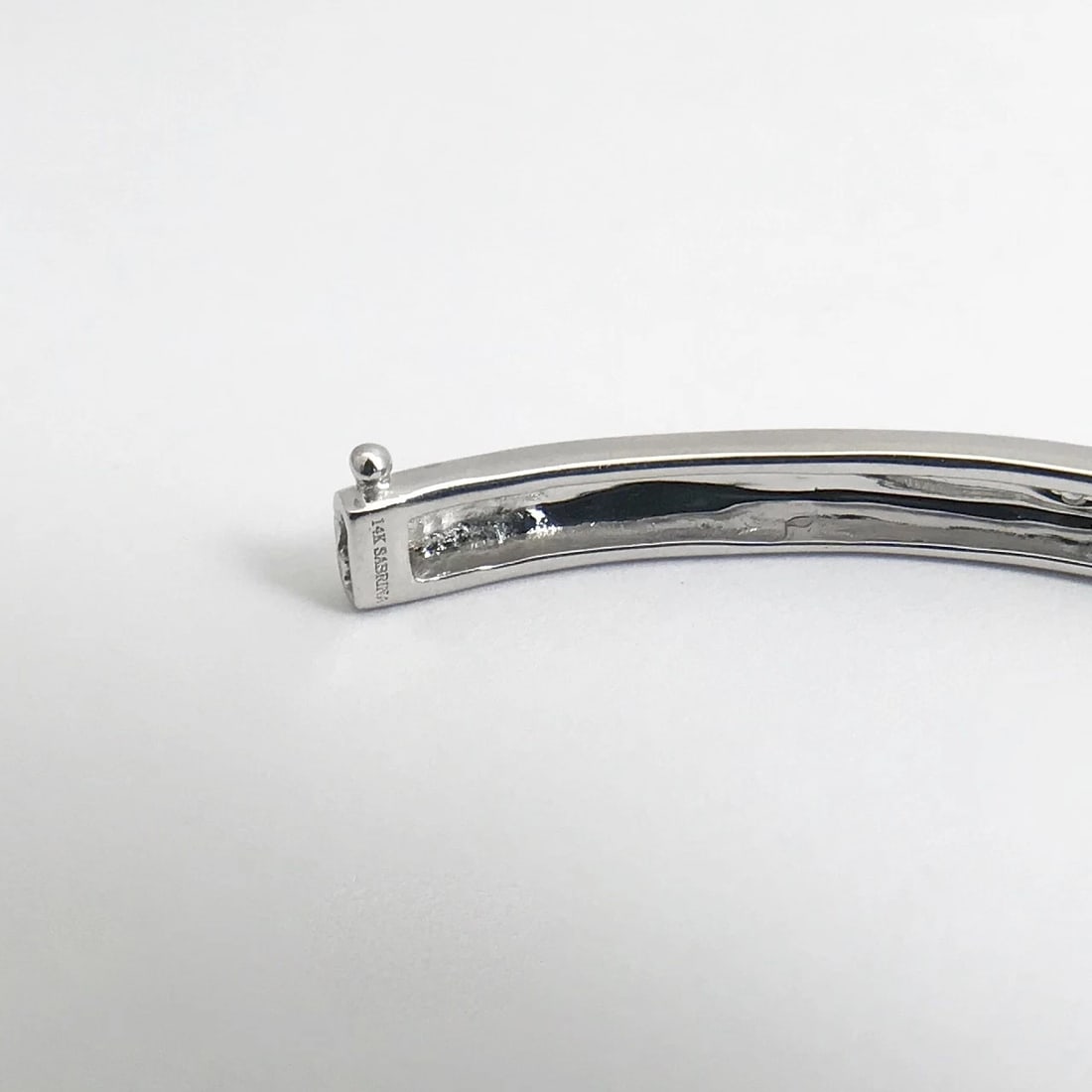 Pave Black White Diamond Bangle Bracelet 14K White Gold, 1.75 CTW, 14.07 Grams - 11