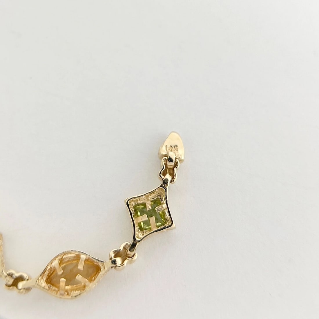 Multicolored Gemstone Chain Link Tennis Bracelet 14K Yellow Gold, 10.61 Grams - 11