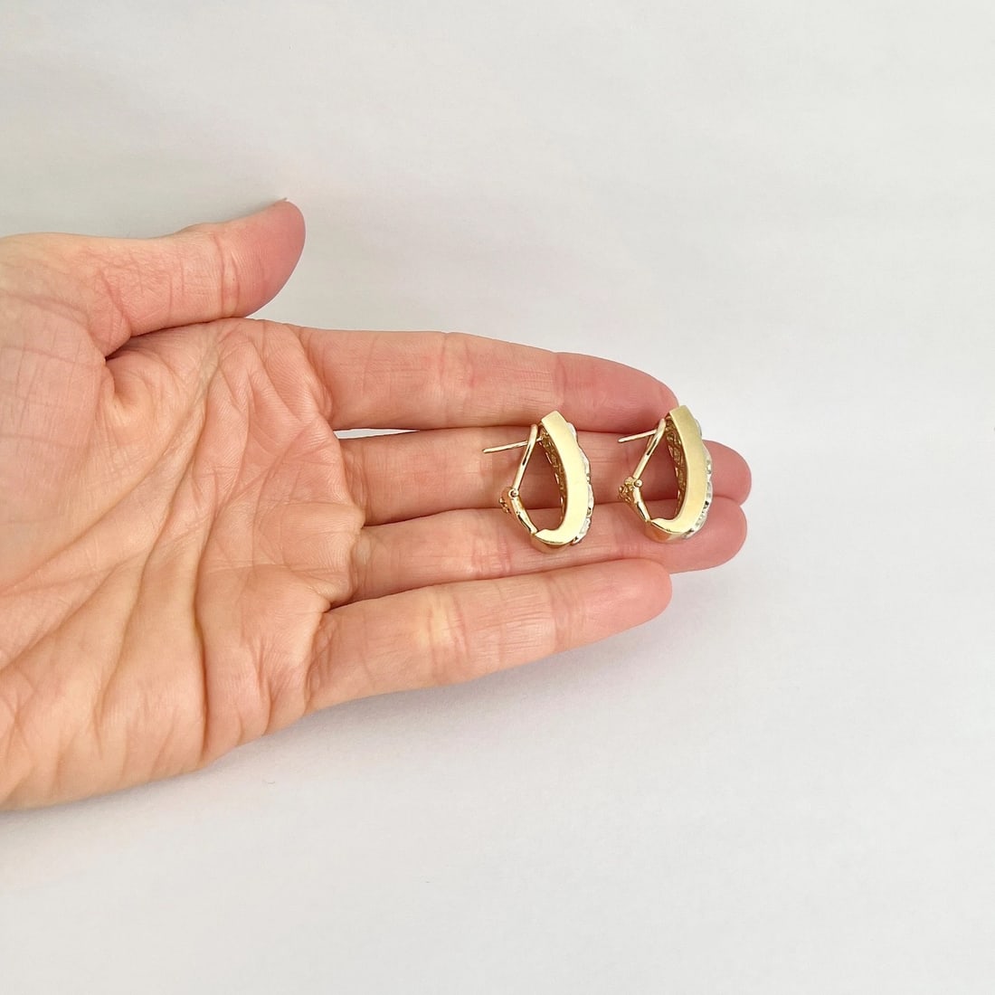 Estate Two-Tone Diamond Drop Earrings 14K Yellow Gold, 11.75 Grams - 5