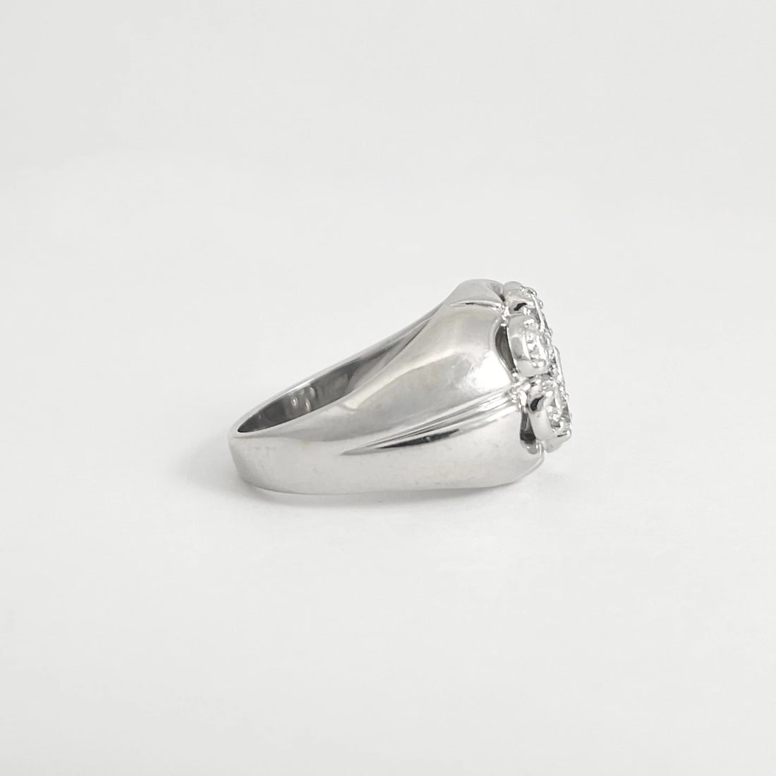 Estate Diamond Cluster Cocktail Statement Ring 14K White Gold .90 CTW, 10.01 Gr - 6