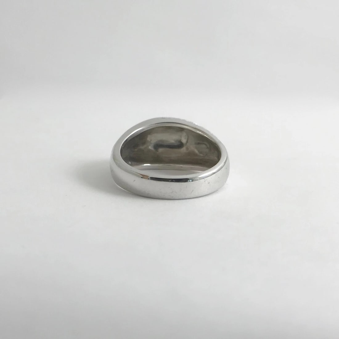 Textured Etched Dome Cocktail Statement Ring 14K White Gold, 7.97 Grams - 9