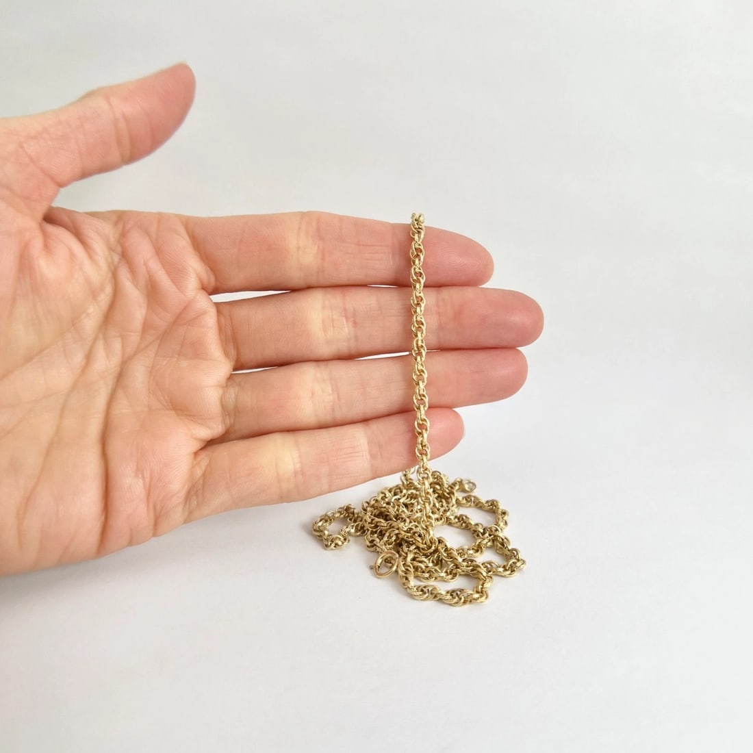 Long Twisted Rope Chain Necklace 14K Yellow Gold, 29.5 Inches, 3.2 mm, 18.55 Gr - 3