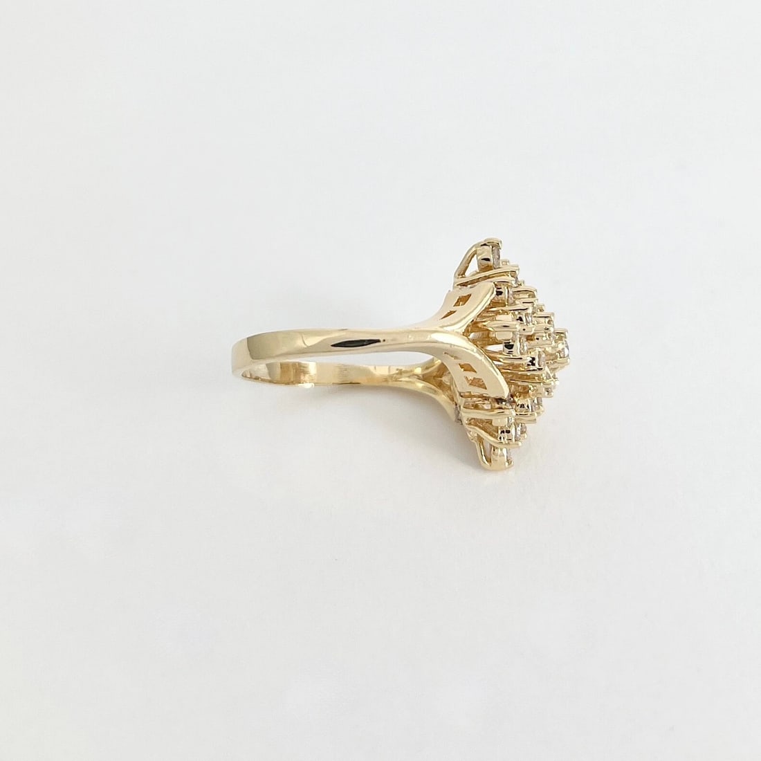 Estate Diamond Cluster Cocktail Statement Ring 14K Yellow Gold .81 CTW, 8.93 Gr - 6