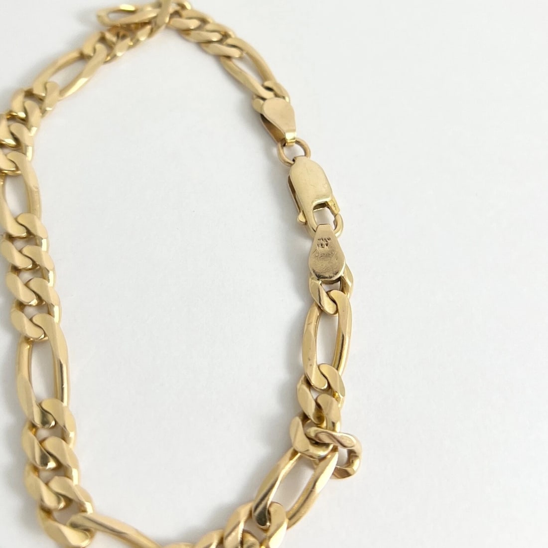 Men's Figaro Chain Bracelet 14K Yellow Gold, 8.25 Inches, 6 mm, 14.87 Grams - 10