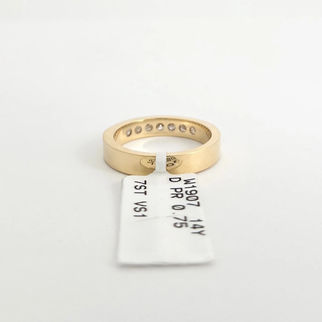 7-Stone Princess Cut Diamond Channel-Set Band Ring 14K Yellow Gold, Size 6 - 6