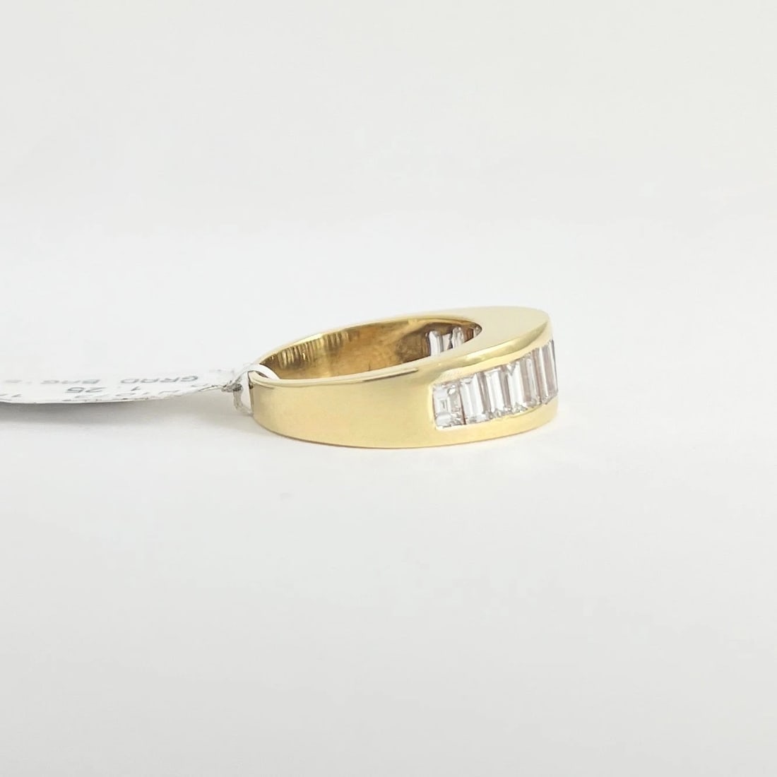 Channel-Set Baguette Diamond Dome Statement Ring 18K Yellow Gold, Size 5 - 5