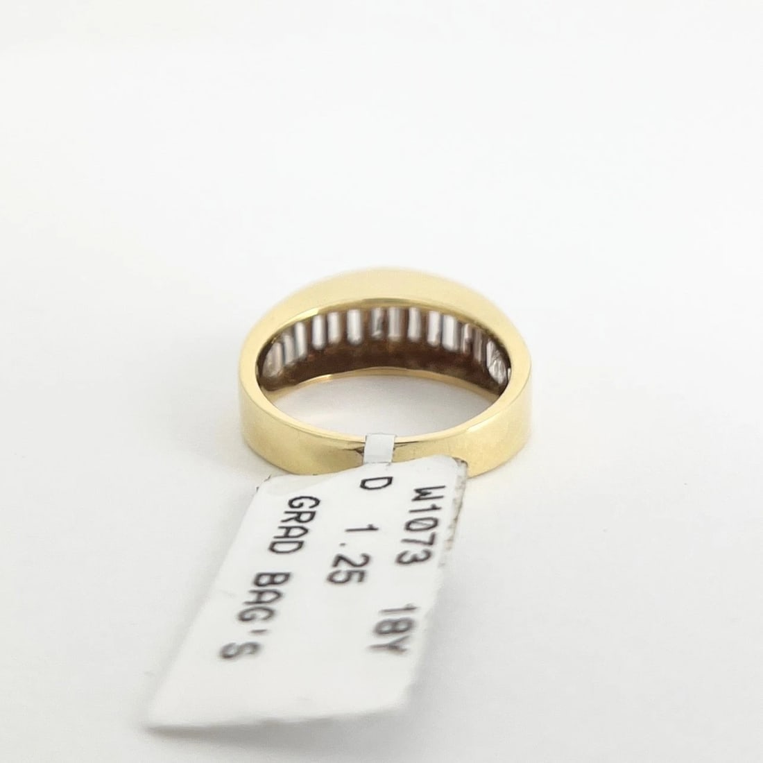 Channel-Set Baguette Diamond Dome Statement Ring 18K Yellow Gold, Size 5 - 6