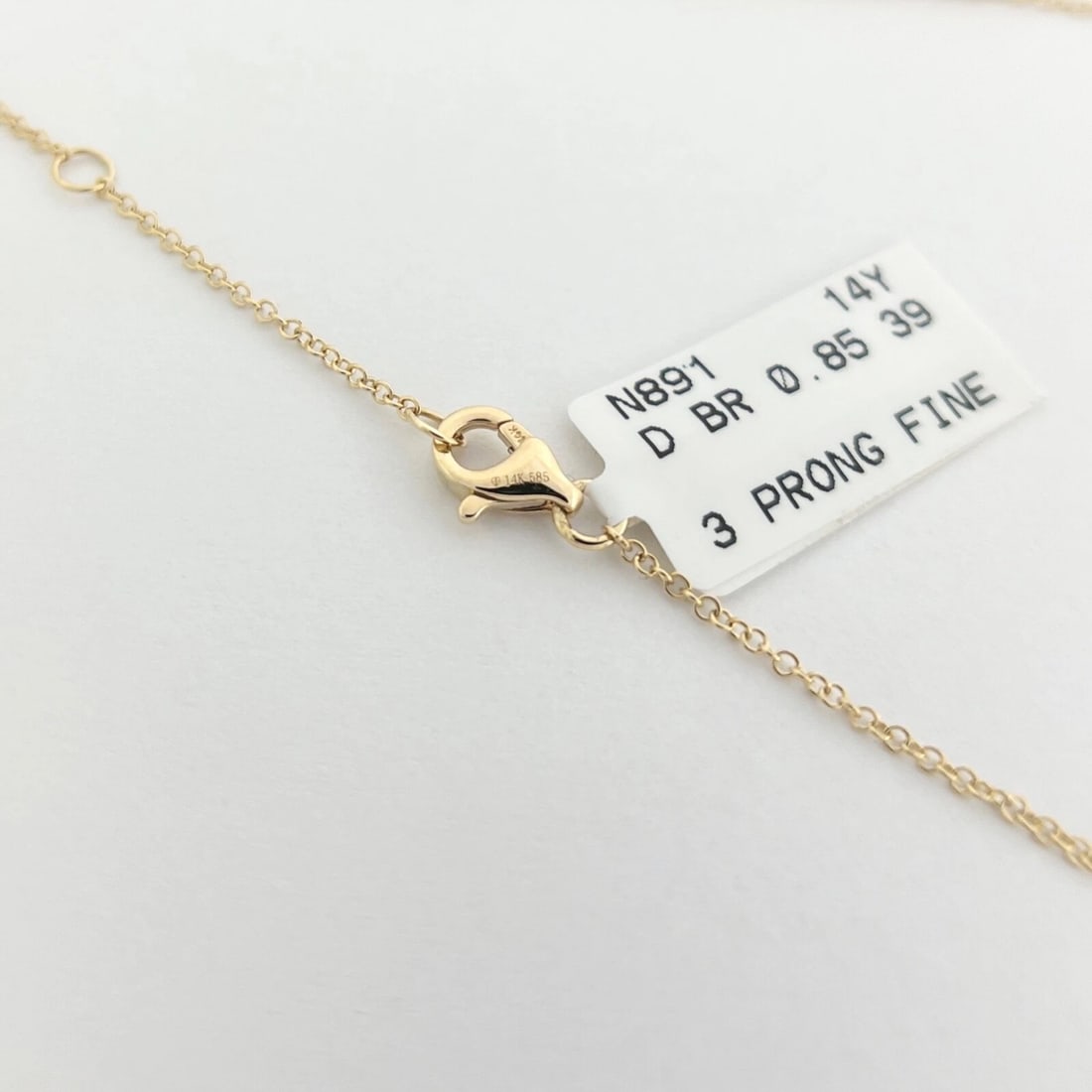 Half Diamond Tennis Chain Necklace 14K Yellow Gold Adjustable, .85 CTW - 8