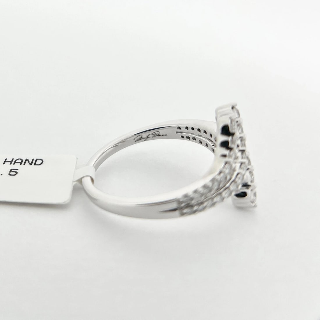Diamond Wrap Bypass Statement Ring 10K White Gold, .65 CTW - 8