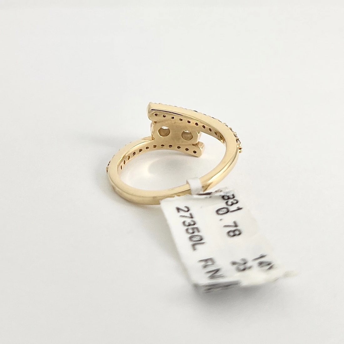2-Stone Diamond Crossover Wrap Bypass Ring 14K Yellow Gold, .78 CTW - 6