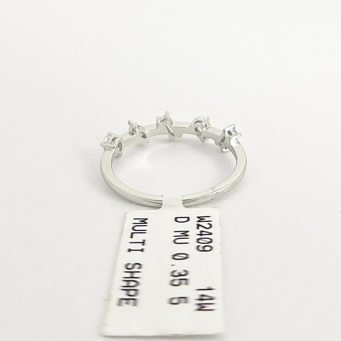 5-Stone Mixed Multi-Shape Diamond Statement Ring Band 14K White Gold, .35 CTW - 9