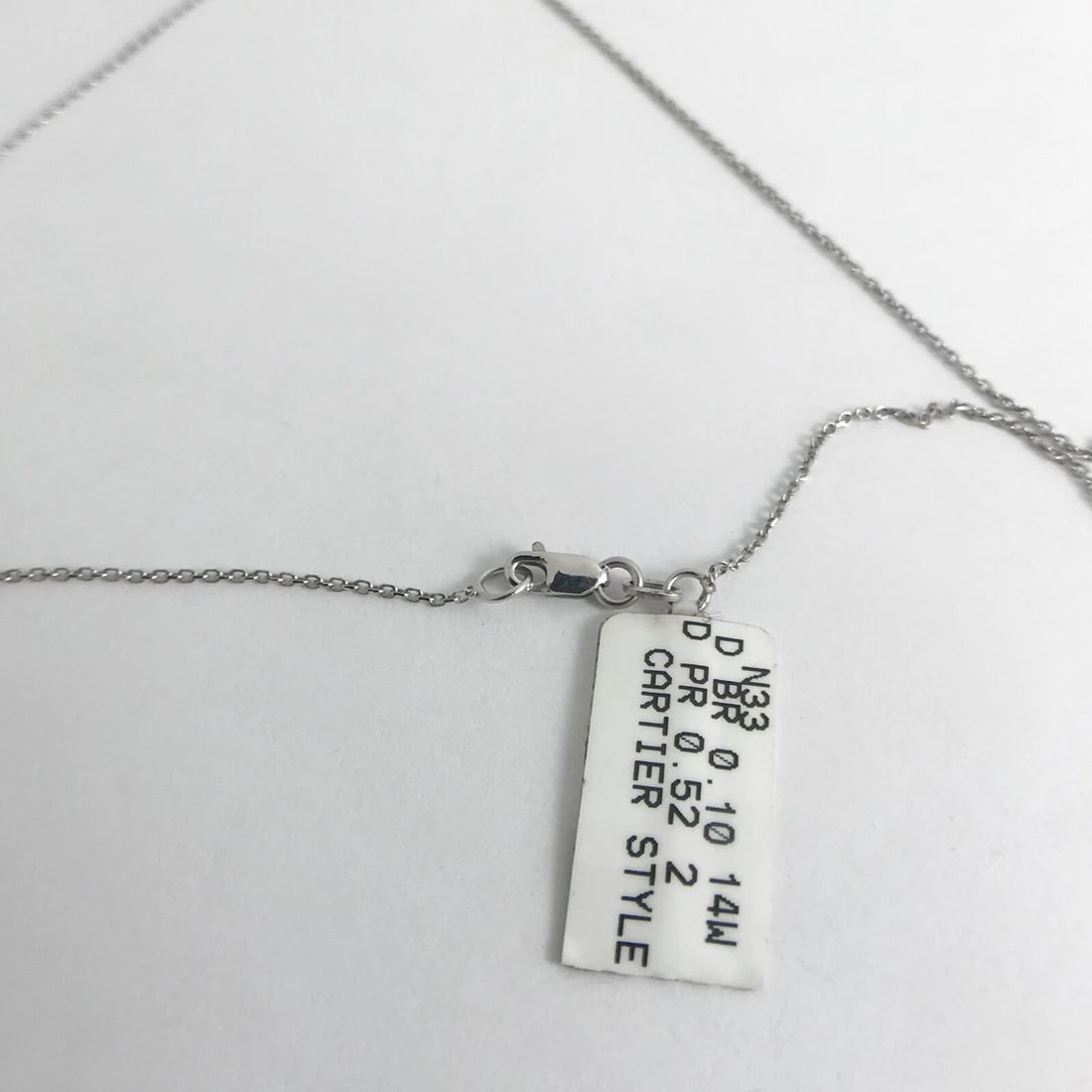 Princess Cut Diamond Solitaire Pendant Necklace 14K White Gold, .62 CTW, 3.11 Gr - 10