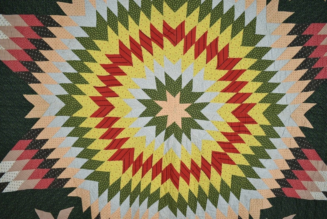 1890's PA Mennonite Star of Bethlehem Quilt - 2