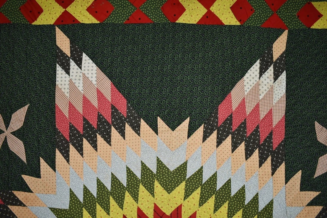 1890's PA Mennonite Star of Bethlehem Quilt - 3