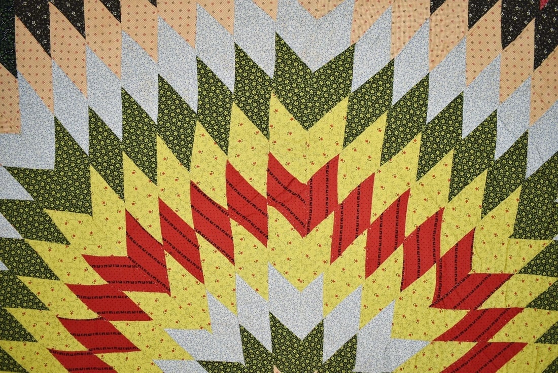 1890's PA Mennonite Star of Bethlehem Quilt - 7