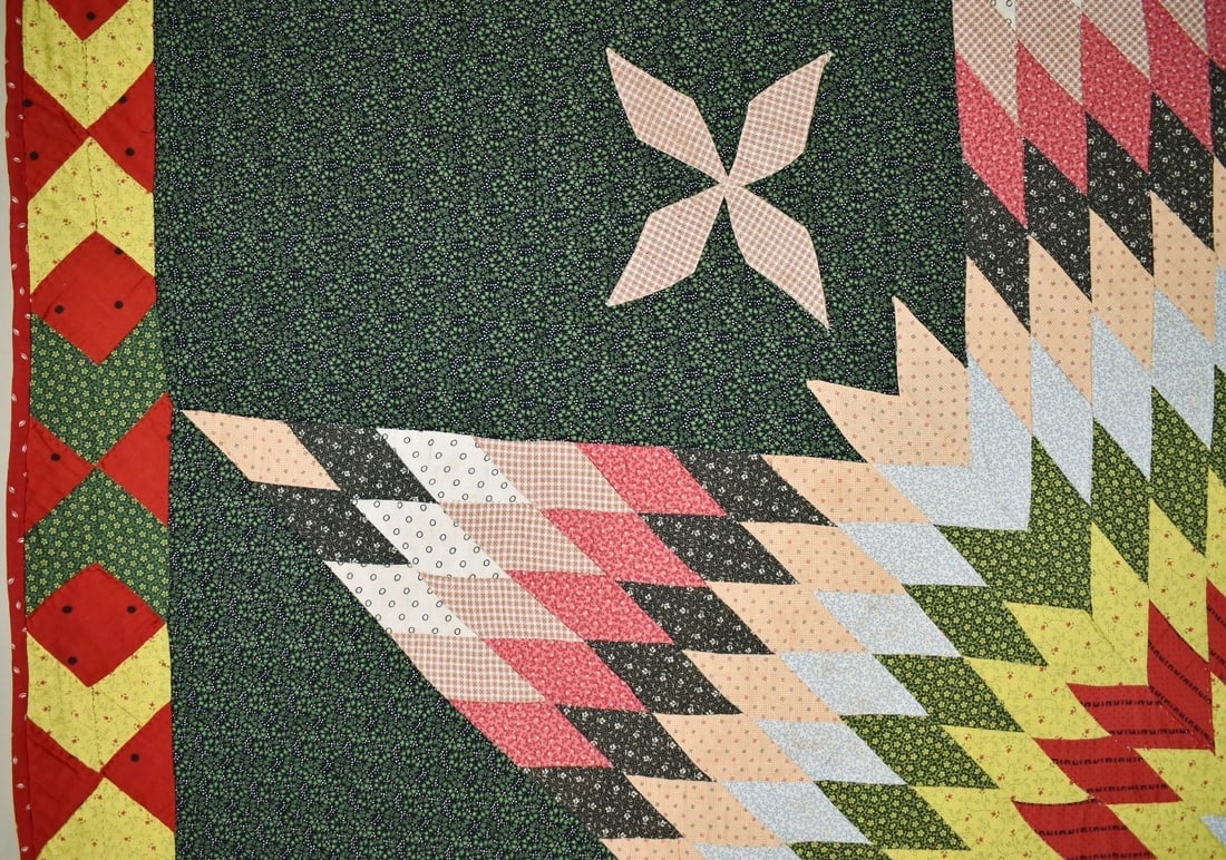 1890's PA Mennonite Star of Bethlehem Quilt - 8