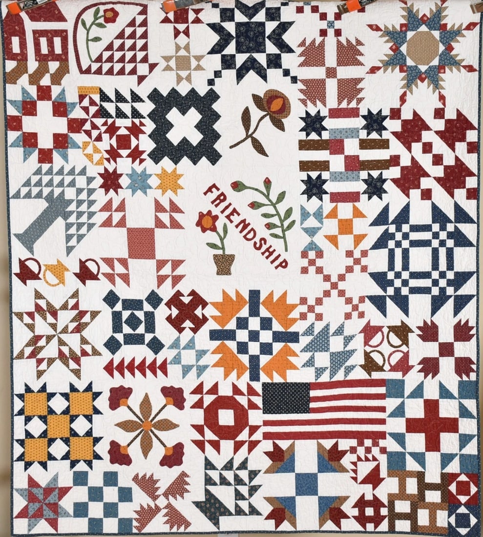 Friendship Sampler Quilt w/American Flag (1 of 12)