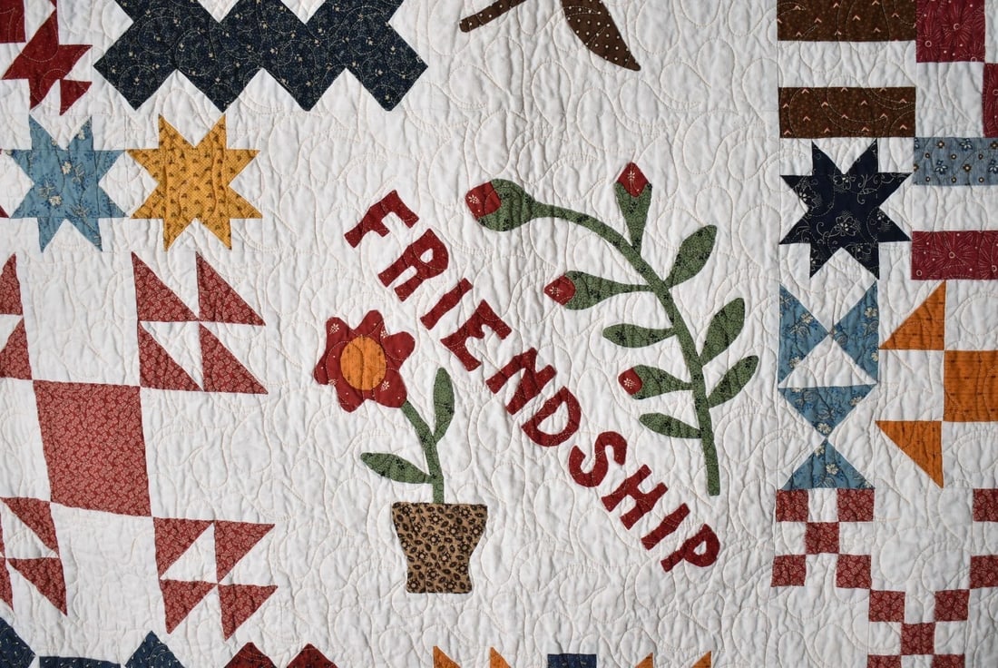 Friendship Sampler Quilt w/American Flag - 2