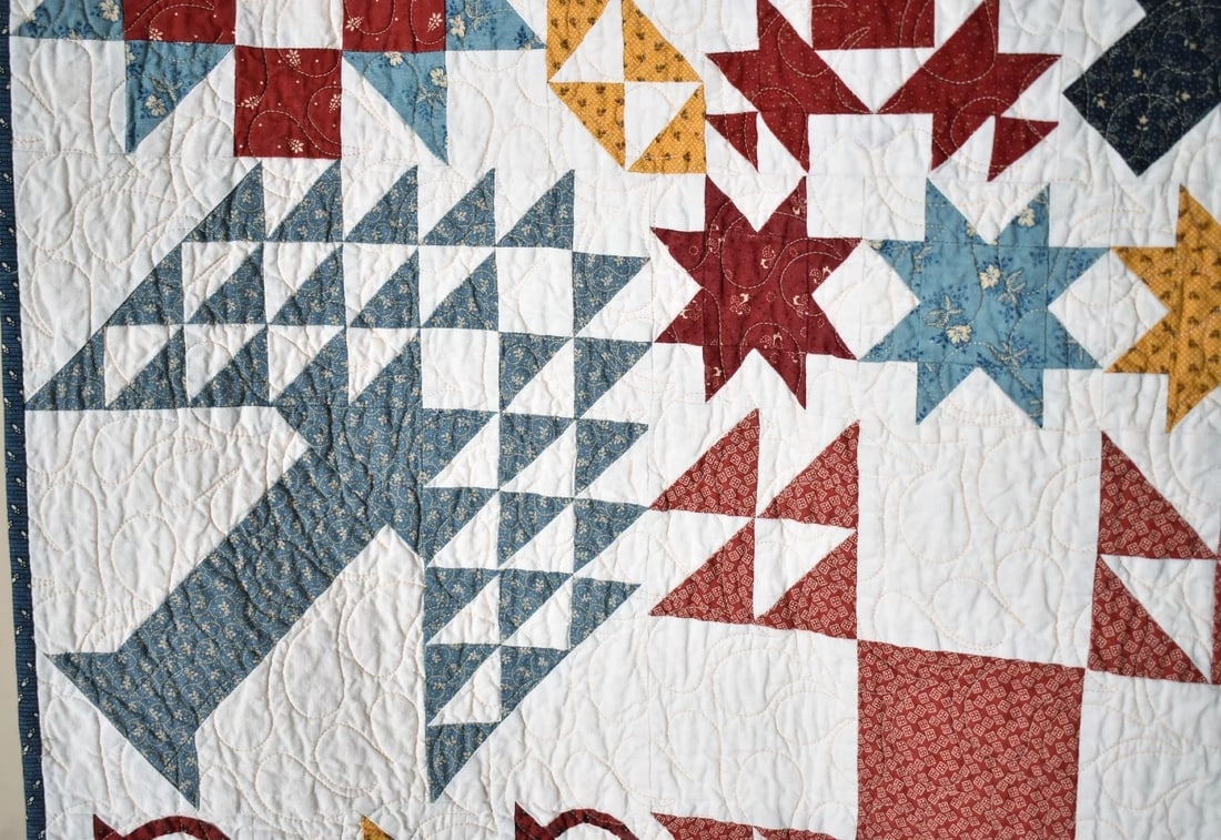 Friendship Sampler Quilt w/American Flag - 3