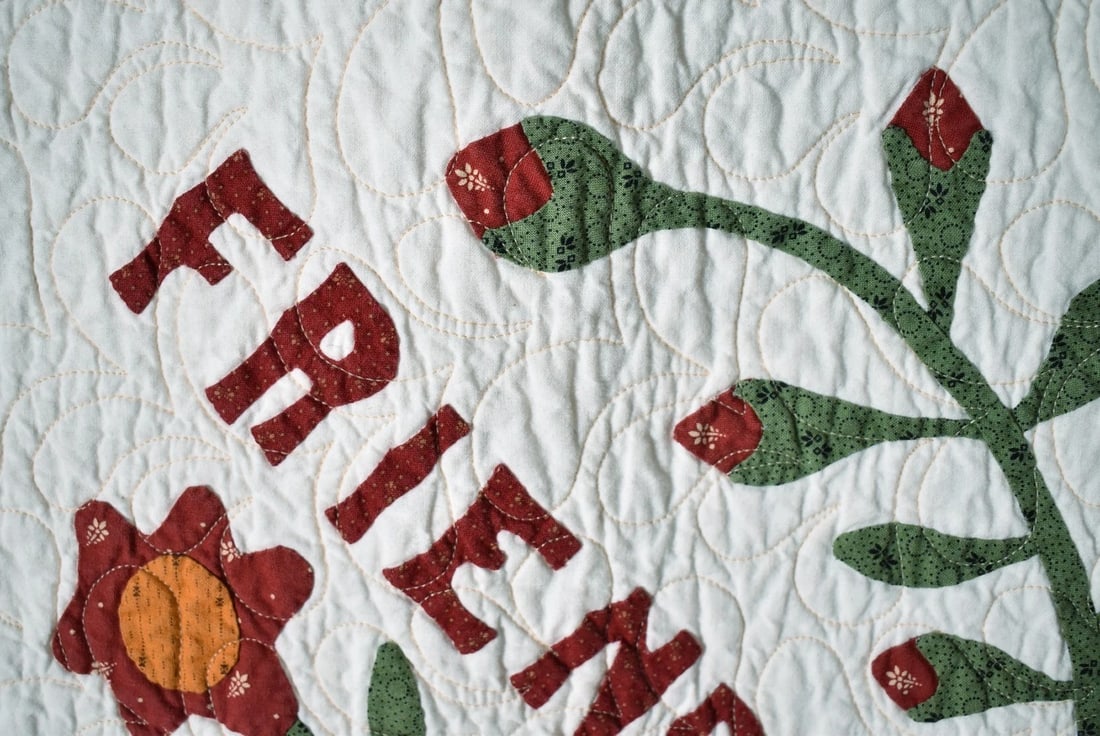 Friendship Sampler Quilt w/American Flag - 7