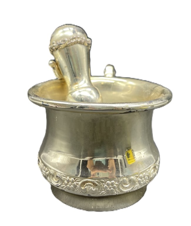 Antique F.B. Rogers Silver Co. Silverplated Shaving Mug with Brush - 4