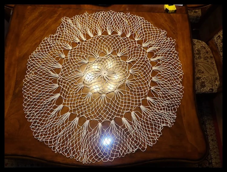 Large Crochet Round Tablecloth - 2