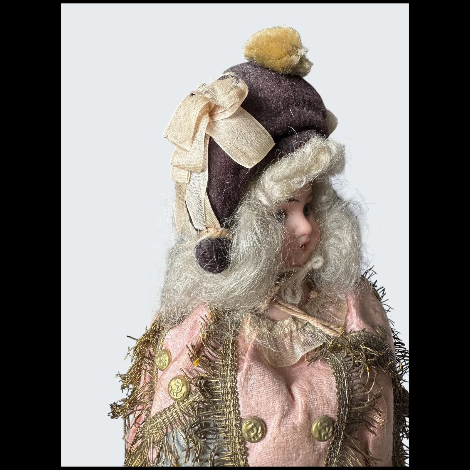 All original A.M 3200 bisque shoulder head musical Marotte, German for French market, circa 1890, - 6