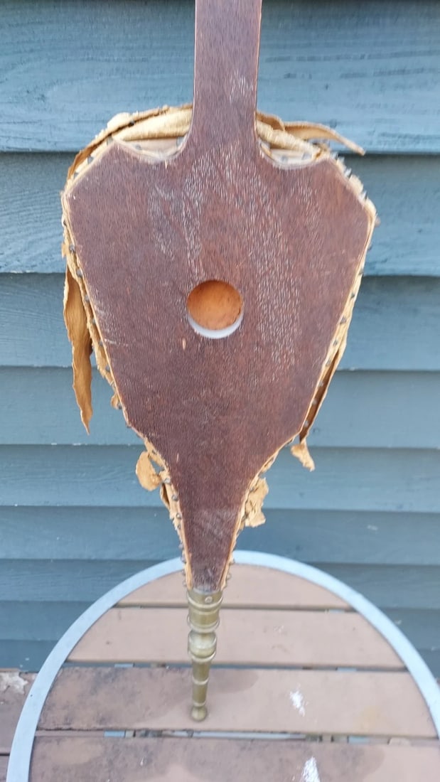 Antique Wood Carved Folk Art Black Forest Bellows ghoul Face 1890 - 2