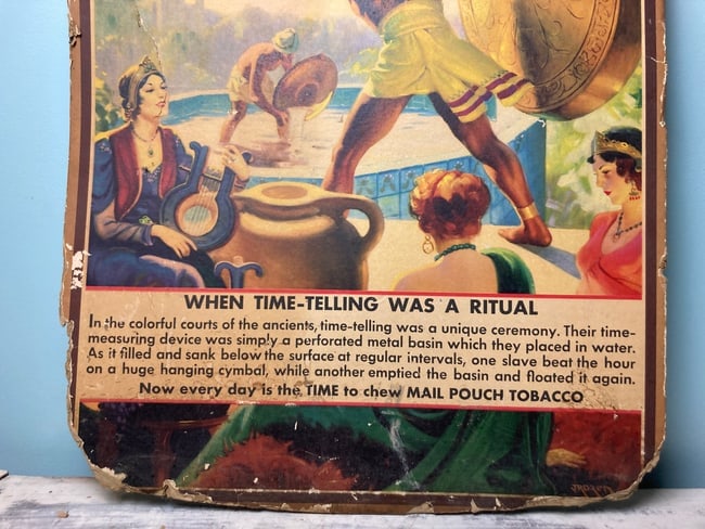 Rare Mail Pouch Tobacco Cardboard Advertising Original Vintage Tobbaciana - 3