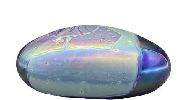 IRIDESCENT GLASSHOUSE STUDIO PAPERWEIGHT SIGNED - 3