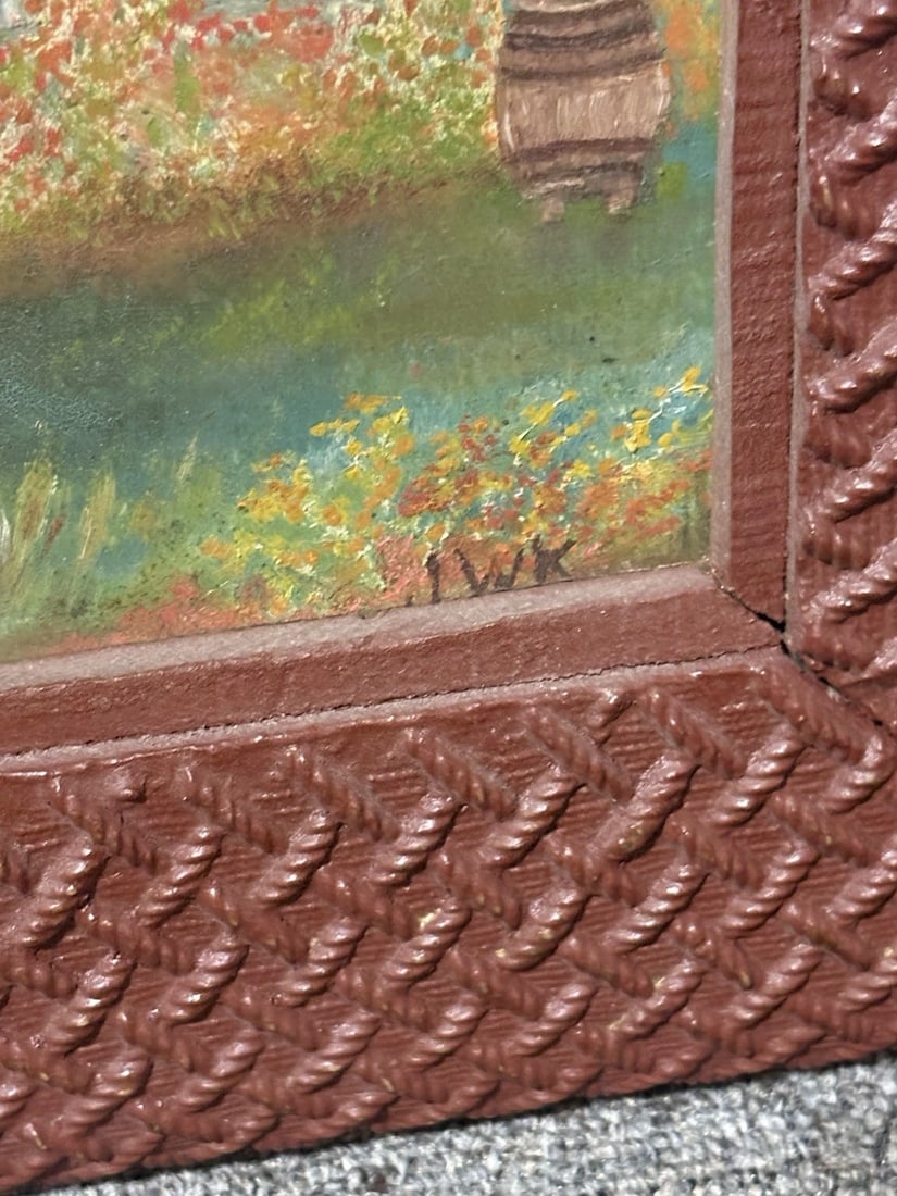 1931 Folk Art Oil On Board Painting - 3