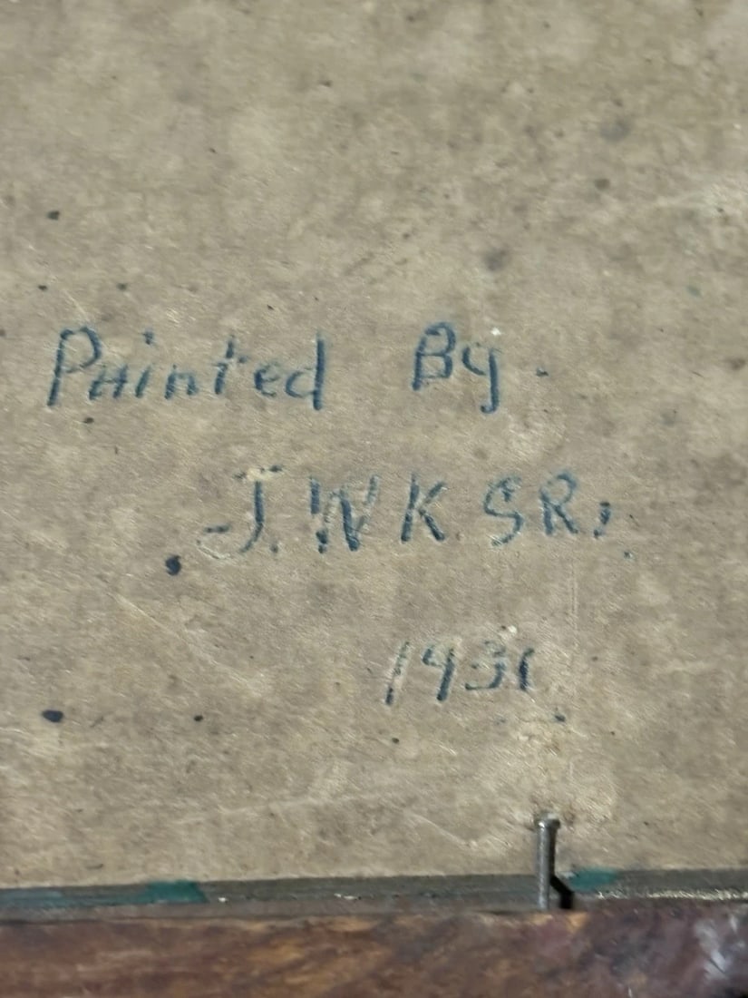 1931 Folk Art Oil On Board Painting - 5