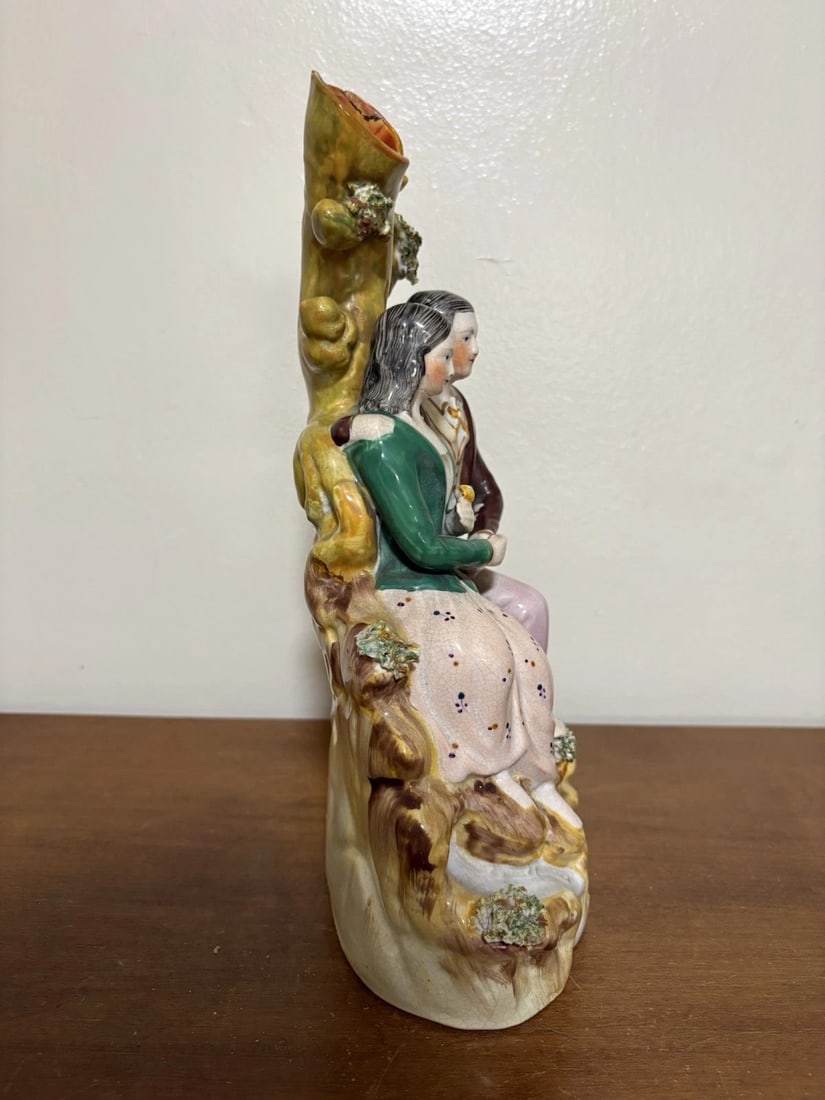 Staffordshire Man & Woman Figural Spill Vase - 2
