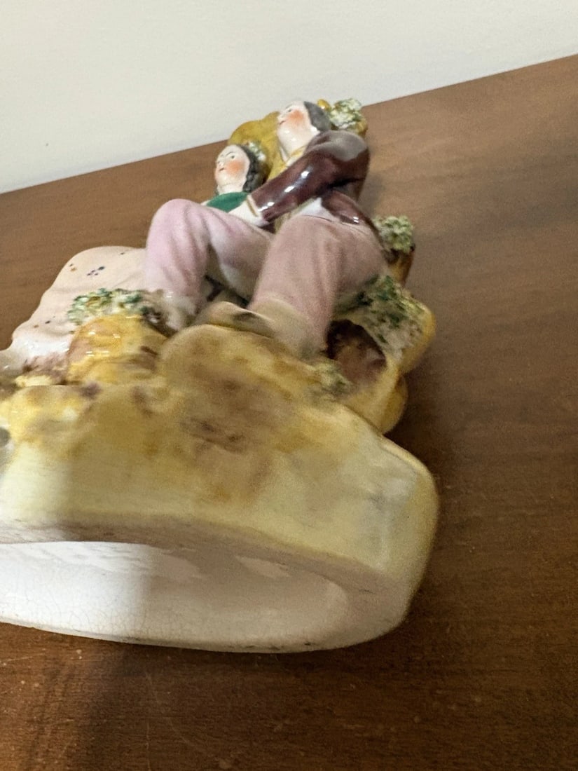 Staffordshire Man & Woman Figural Spill Vase - 8