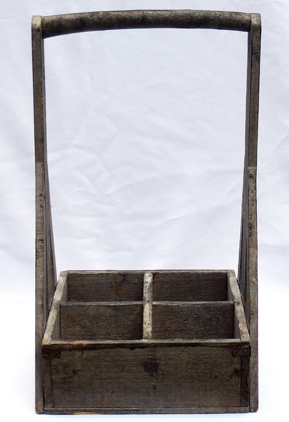 An interesting old wood "tote"made of crate wood - 2